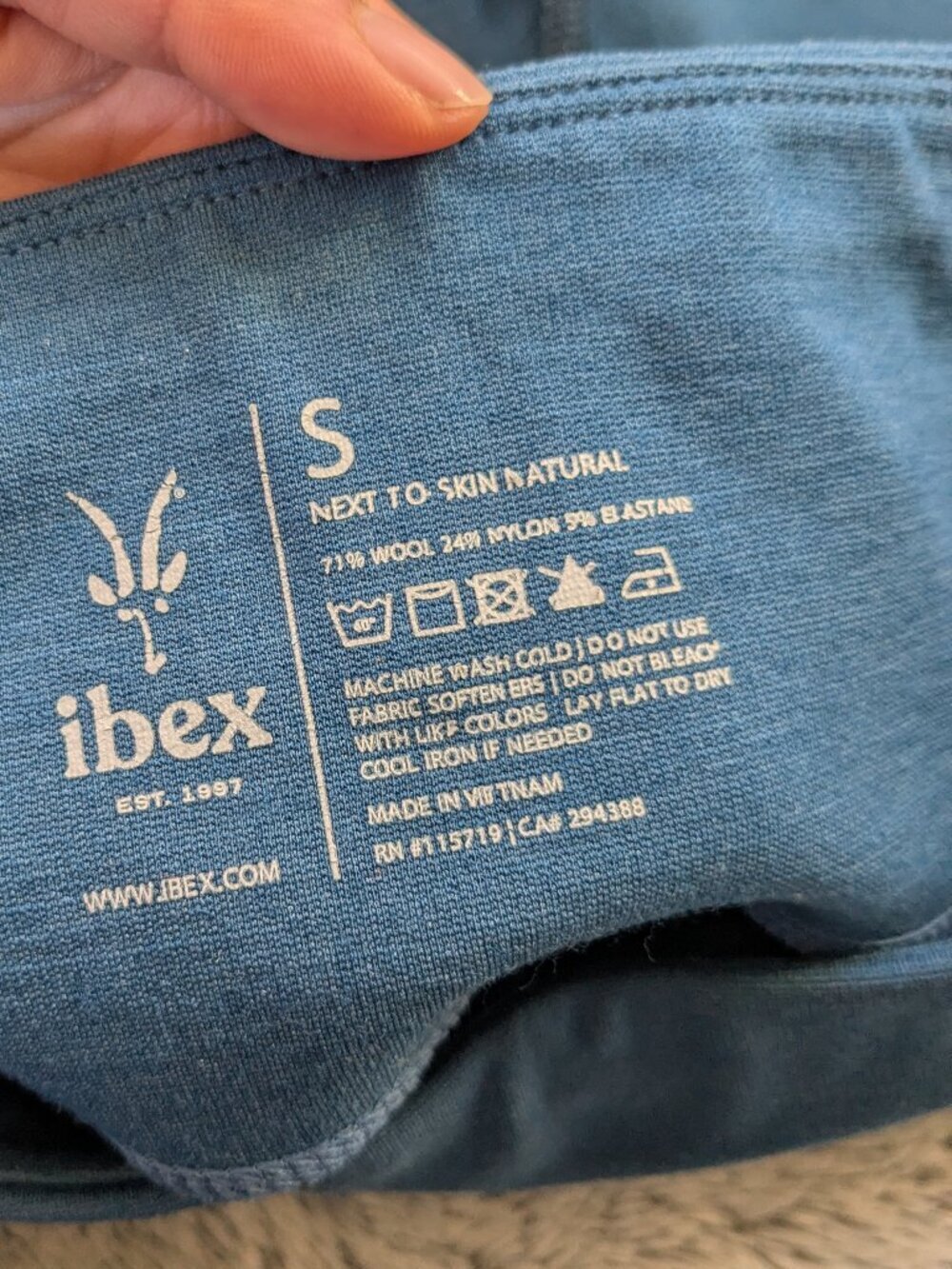 ibex Lizzi Leggings Tights Blue Merino Wool Size Small - Picture 4 of 8